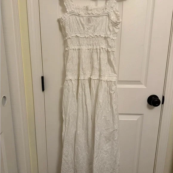 Doen White Eyelet Ruffle Midi Dress - Picture 5 of 5